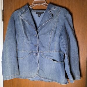 INC International Concepts Plus Size Denim Blazer Jacket – Size 1X